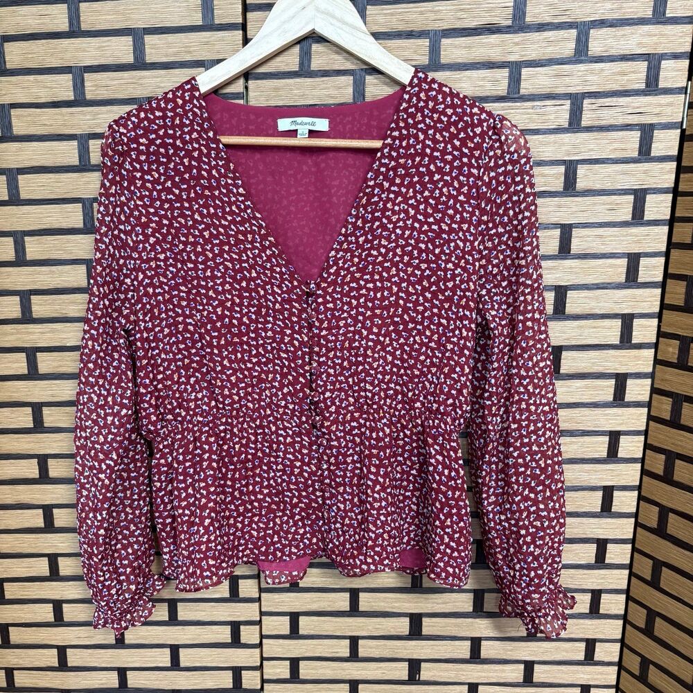 Madewell Burgundy Blouse Size Small